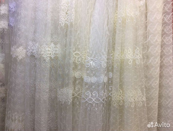 Тюль готовый с вышивкой