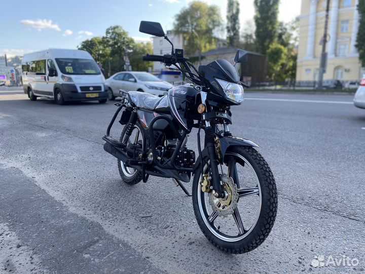 Новый мопед alpha RS11 (110 кубов) чёрный глянец