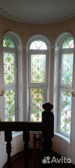 Витражи на готовые окна и двери без замены стекла