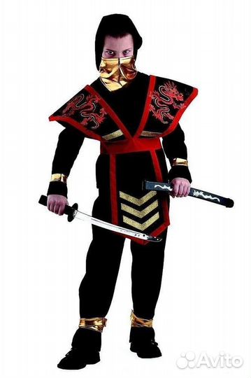 Костюмы карнавальные новые Ниндзя рост 100-160 см
