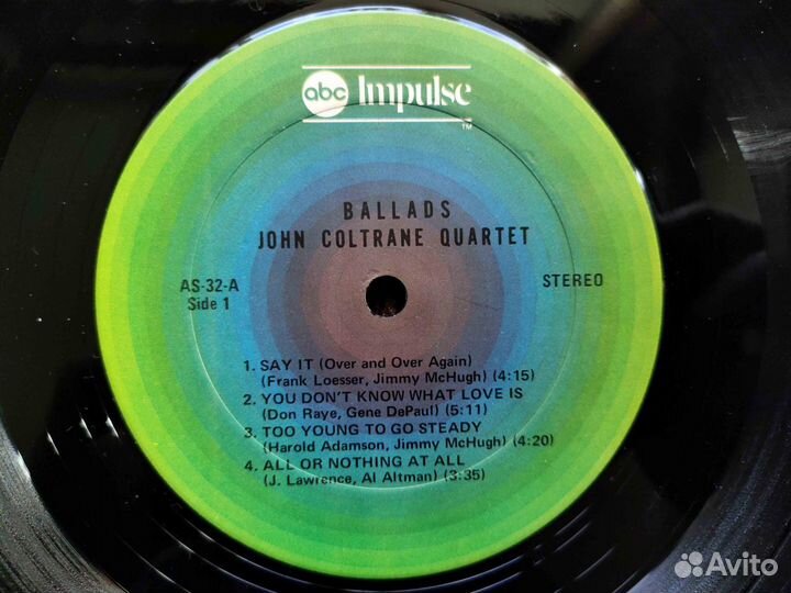 John Coltrane Quartet – Ballads – Impulse US 1976