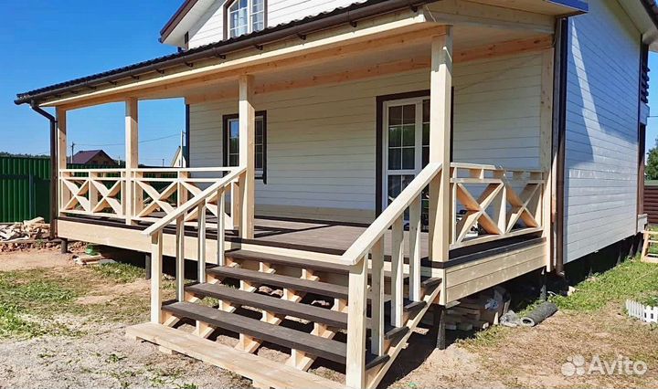 Строительство каркасный дом Веранда Пристройка