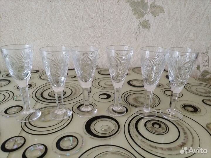 Хрустальный набор бокалов СССР