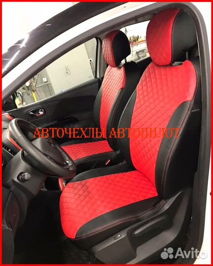 Чехлы Автопилот Renault Kaptur из экокожи Ромб