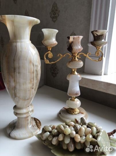 Ваза, подсвечник оникс