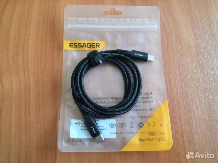 Кабель Essager PD 100W USB Type-C, 1 m