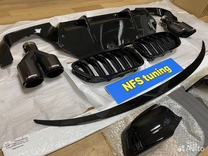 Глянцевый сет для BMW F10 накладки диф спойлер