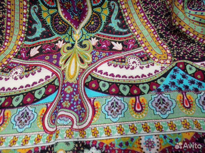 Платок огромная шерстяная шаль 140см etro италия
