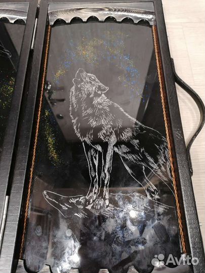 Нарды ручной работы со стеклом