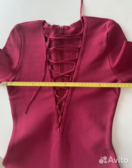 Вечернее красное платье 42-44 размер, бандажное