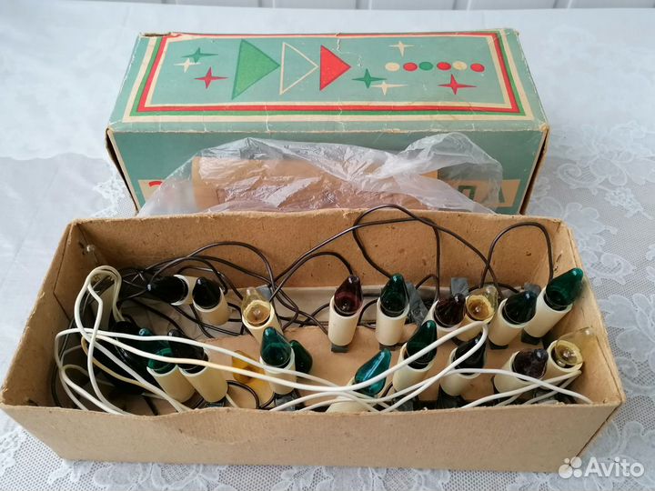 Гирлянда елочная электрическая свечи СССР. Рабоча