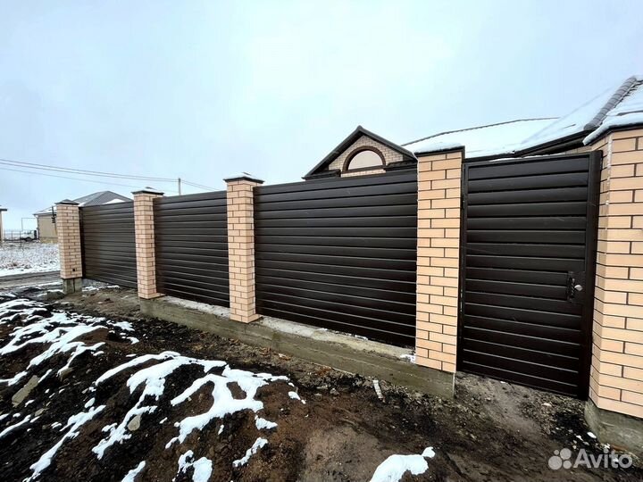 Установка откатных ворот