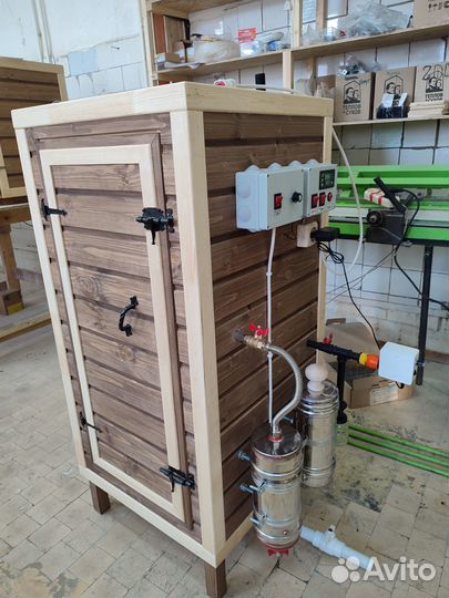 Коптильня горячего и холодного копчения 220л
