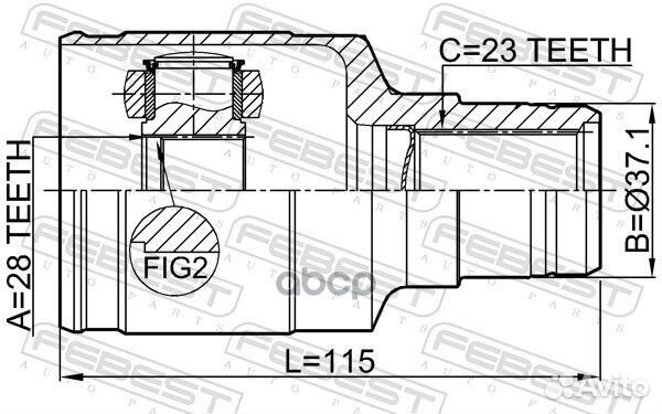 ШРУС внутренний правый 28X37.1X23 renault 2411