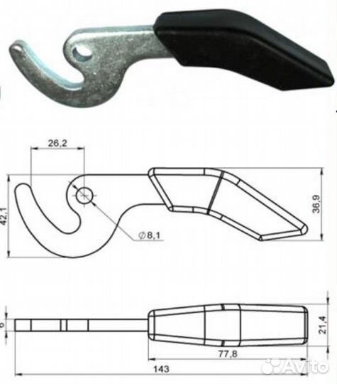Ручка для дверцы котла отопления и печей