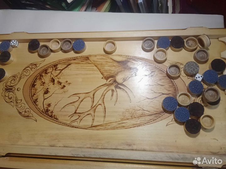 Нарды ручной работы. Деревянные, резные