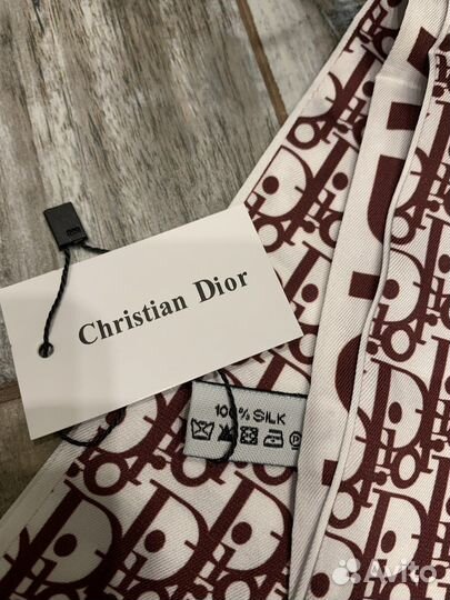 Шелковая лента твилли twilly Dior бордовая