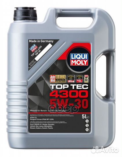 Масло моторное liqui moly Top Tec 4300 5W-30 C2