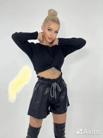 Шорты женские кожаные