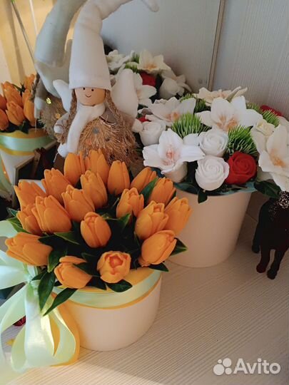 Тюльпаны из мыла ручной работы к 8 марта