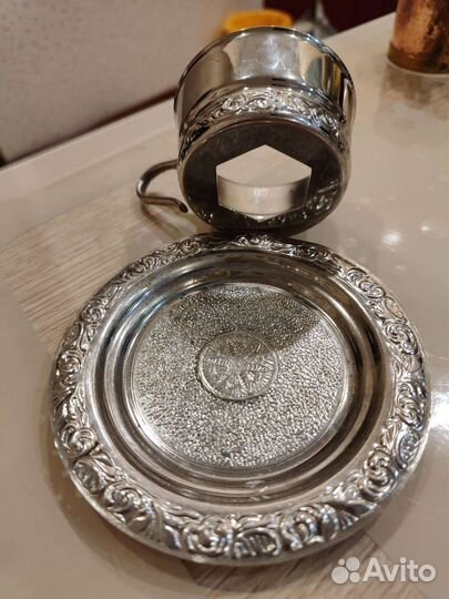 Подстаканник с блюдцем мнц