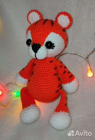 Тигренок игрушка вязаная ручная работа