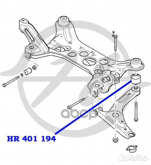 Сайлентблок переднего рычага задний ford-transi