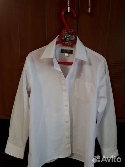 Рубашка белая peplos для мальчика размер 134-140