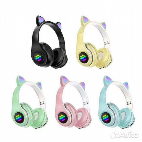 Новые Беспроводные Наушники детские голубые