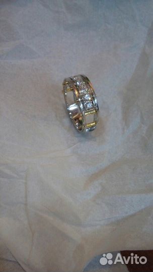 Золотое кольцо с бриллиантами мужское маркин marki