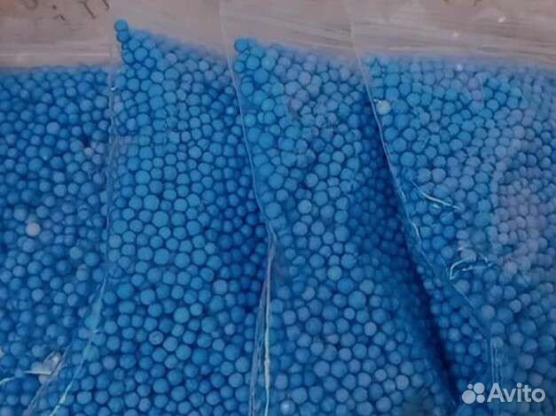 Голубые пенопластовые шарики, стич