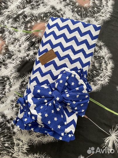 Конверт-одеяло на выписку синее