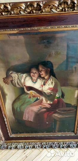 Картина старинная Святочные гадания