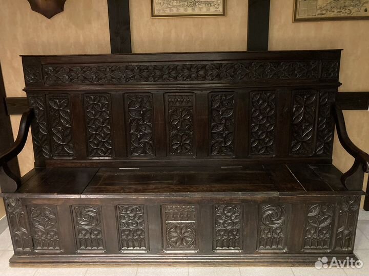 Антикварная скамья/диван/прихожая, готика