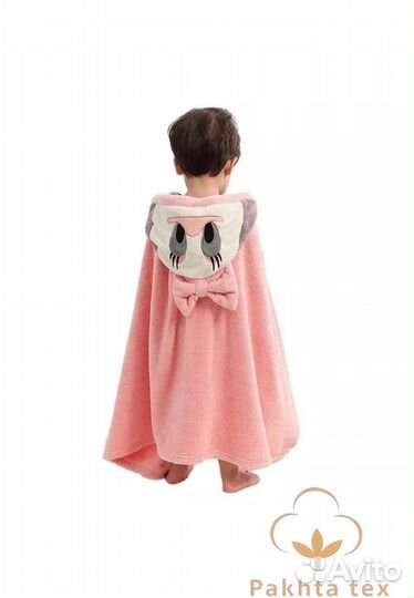 Детское полотенце-уголок с капюшоном