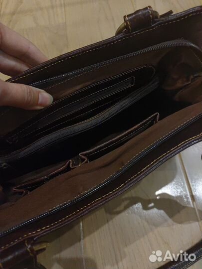 Сумка женская натуральная кожа коричневая винтаж