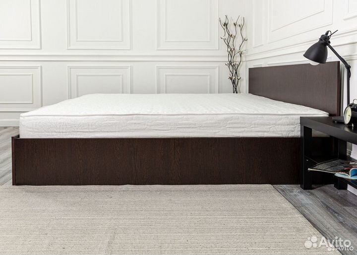 Кровать двухспальная + матрас 200х200 венге