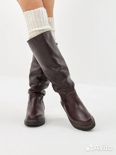 Легкие сапоги с уютным мехом для женщин