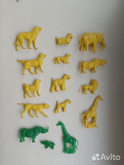 Игрушки СССР, набор собак, животные Африки