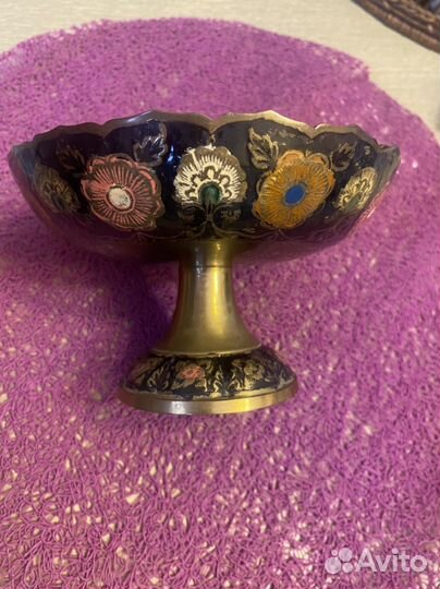Ваза конфетница латунь Индия