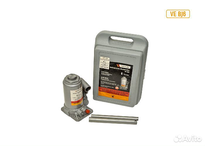 Домкрат 6 т (бутыл.) в кейсе Vettler