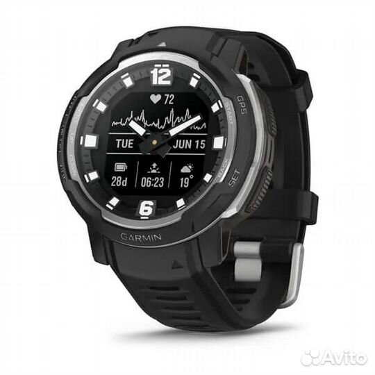 Garmin instinct crossover черный / синий гранит