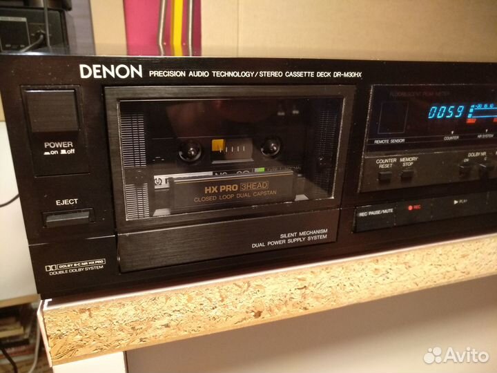 Дека Denon DR-M30HX (3 головы,2 вала,japan,220в)