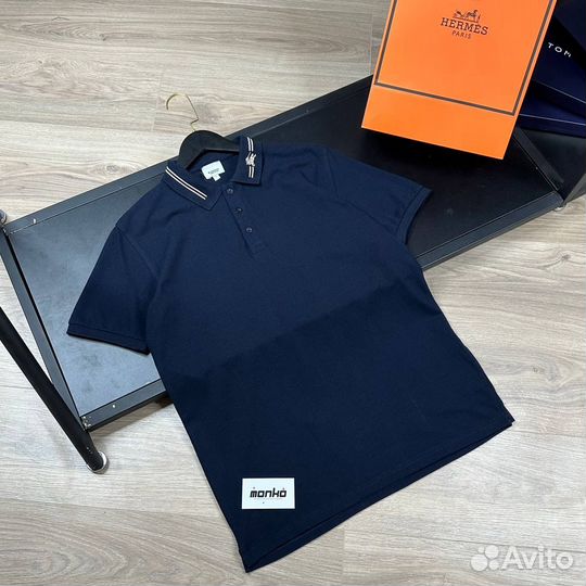 Поло Burberry темно-синее