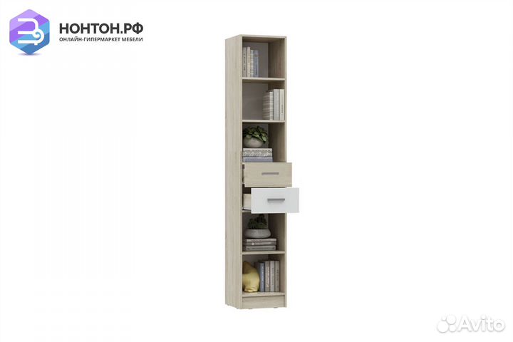 Стеллаж Мартина с ящиками белый / дуб сонома