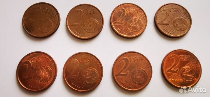 Набор монет 2 цента Испания