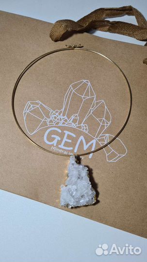 Украшение на шею (кулон Горный хрусталь на дуге)