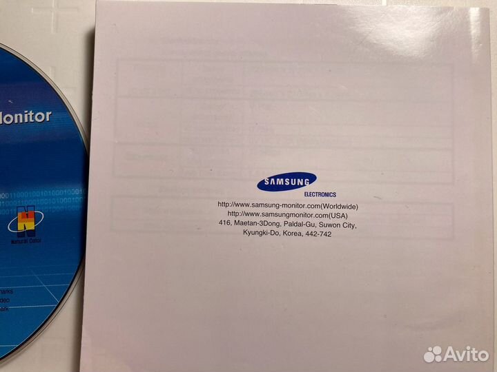 Установочный диск для SyncMaster Monitor + мануал