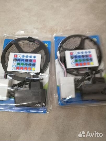Светодиодная лента 5 м самоклеющаяся с пультом