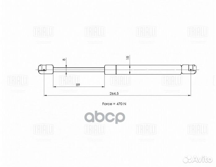 Амортизатор крышки багажника astra H (04) седан